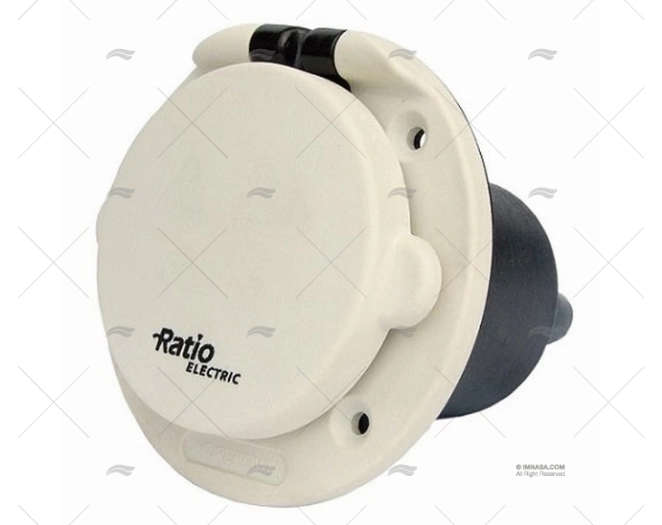 BASE PRISE DE PORT CE PVC 16A/250V BLANC RATIO ELECTRIC