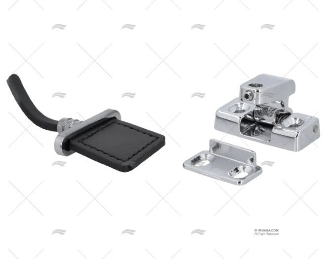 FECHADURA COMPLETA EM COURO PRETO CROM. FORESTI SUARDI