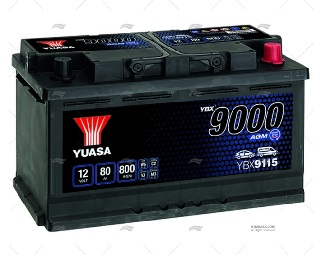 BATTERIA  80A AGM YUASA