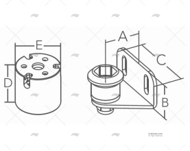 FIJACION CON SOPORTE SS316 MARINE TOWN
