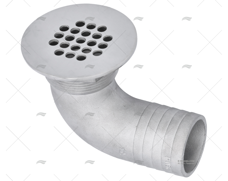 ESGOTO COTOVELO  1-1/2" INOX 316 90º MARINE TOWN
