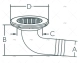 DECK DRAIN 95º 1-1/2" NYLON SS316 MARINE TOWN