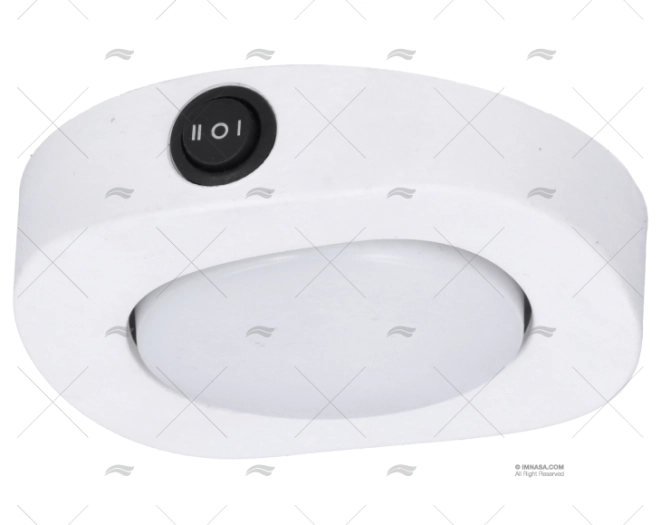 PLAFON IP66 LED 12-24V 1.5W C/ INTERRUPTOR BRANCO