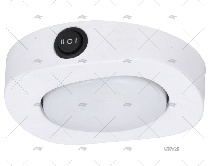 PLAFON IP66 LED 12-24V 1.5W C/ INTERRUPTOR BRANCO