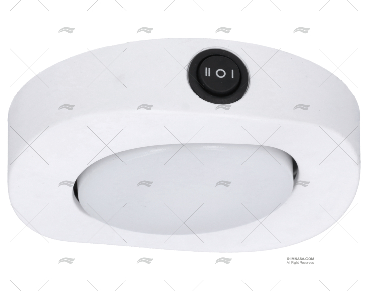 PLAFON IP66 LED 12-24V 1.5W C/ INTERRUPTOR BRANCO