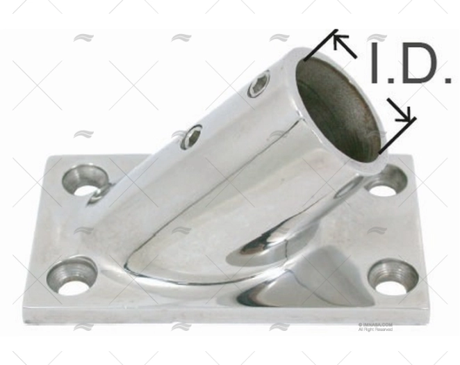 BOCCOLA PER SCALMO RETTANGOLARE INOX AISI 316 45º US