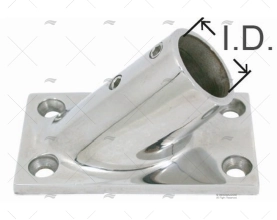 CASQUILHO DO LEME RETANGULAR INOX SS 316 45º US