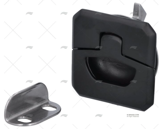 SQUARE LATCH 1-3/8"W/O LOCK DULL BLACK MARINE TOWN