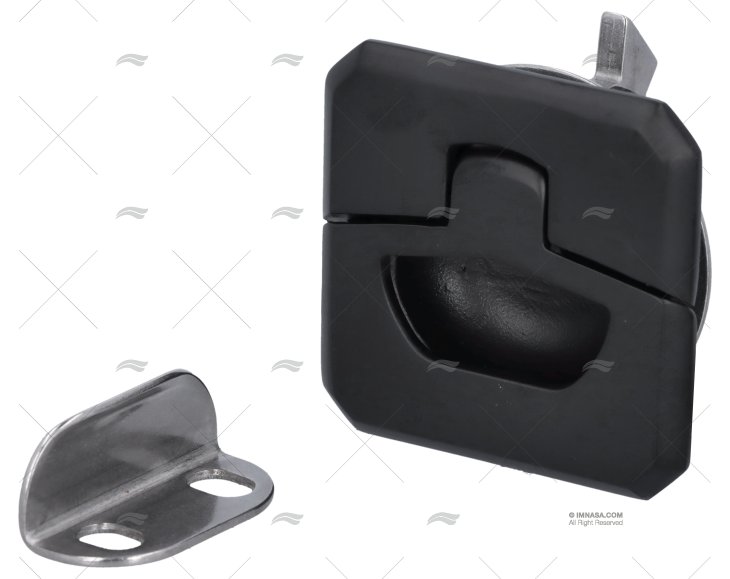SQUARE LATCH 1-3/8"W/O LOCK DULL BLACK MARINE TOWN