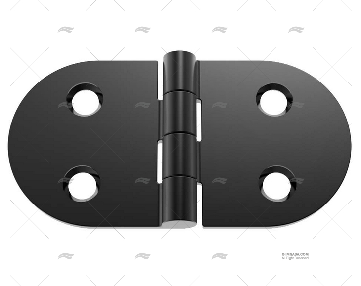 ROUND HINGE 38.6x75mm UP DULL BLACK MARINE TOWN