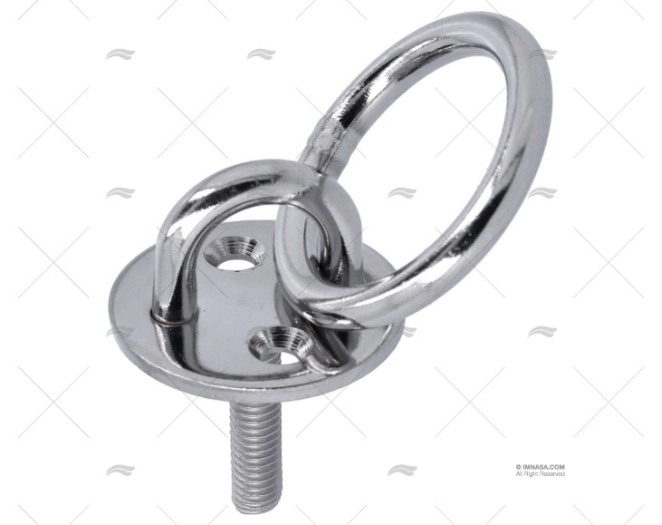 PIASTRINA TONDA C/ANELLO INOX 304 SS M6