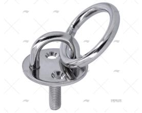 PIASTRINA TONDA C/ANELLO INOX 304 SS M8