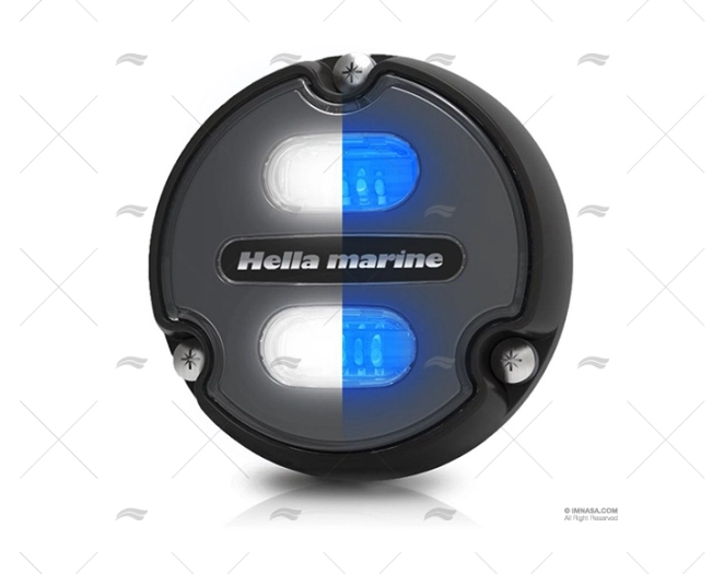 LUZ SUBMERSÍVEL BRANCO-AZUL 9-32V POLY CROMADO HELLA MARINE