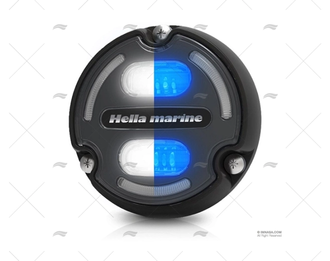 LUZ SUBMERSÍVEL BRANCO-AZUL 9-32V ALUMÍNIO CROMADO HELLA MARINE