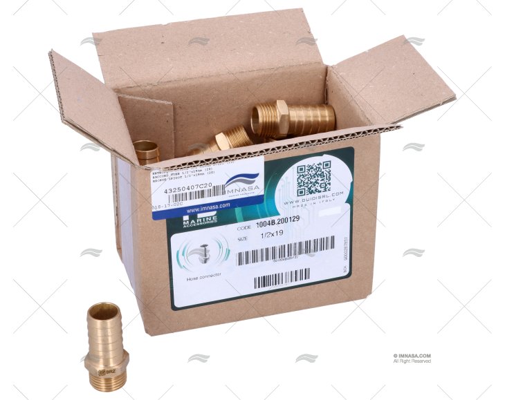 RACCORDO BRONZO 1/2"x19mm GUIDI (20)