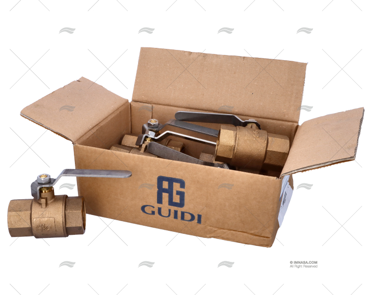 RUBINETTO PALLA BRONZO MANETTA INOX 1"1/4 GUID GUIDI