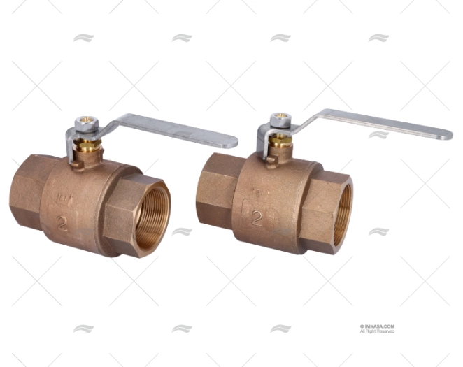 TORNEIRA BOLA BRONZE MANETE INOX 2\" GUIDI (