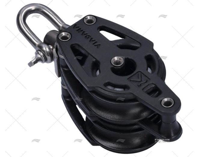 PULEGGIA DOPPIA C/ANCORAGGIO 10mm GIREVOLE VIADANA