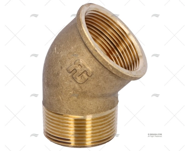COTOVELO 45º LATÃO M-F 1"1/2 GUIDI