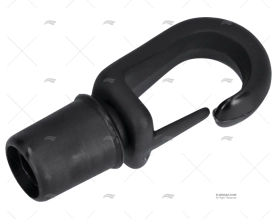 SUPPORTO GANCIO NERO 8mm