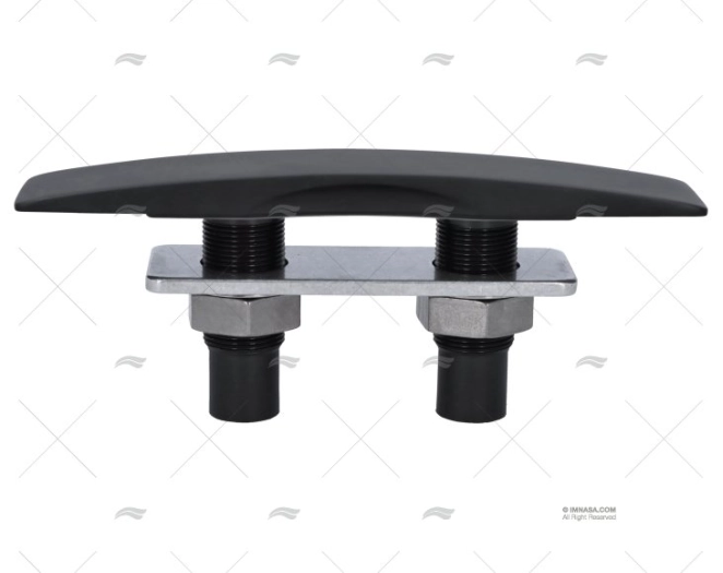 PULL UP CURVED CLEAT 203mm DULL BLACK MARINE TOWN