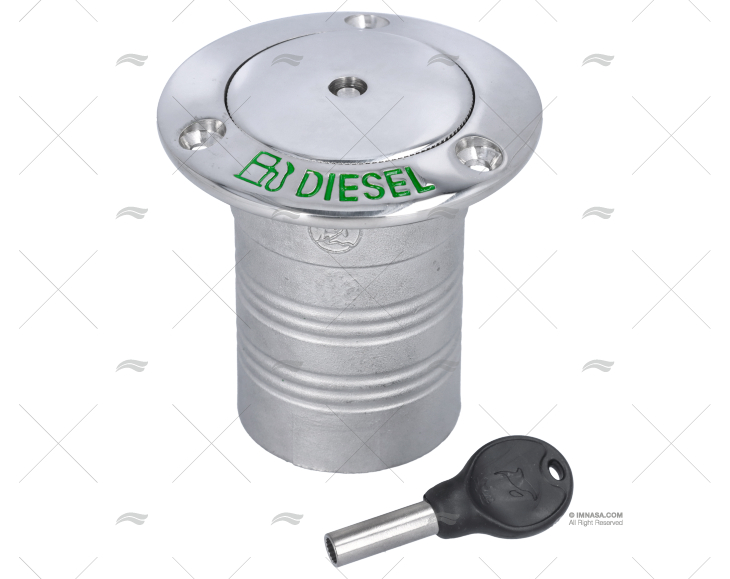 DECK FILL PO 0º SS 316 DIESEL 51mm W/KEY MARINE TOWN