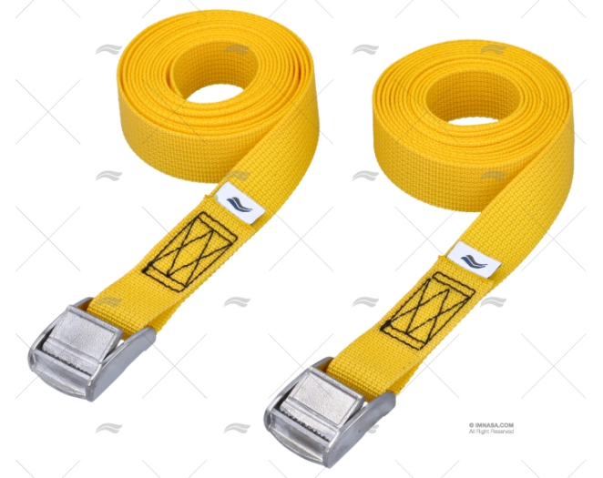 CORREIA 25mm 2,5MT AMARELO   JACARÉ 2u