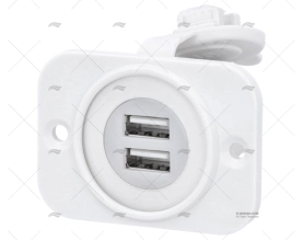 SPINA DOPPIO USB BIANCO 12V MARINCO