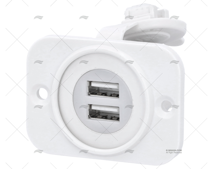 SPINA DOPPIO USB BIANCO 12V MARINCO