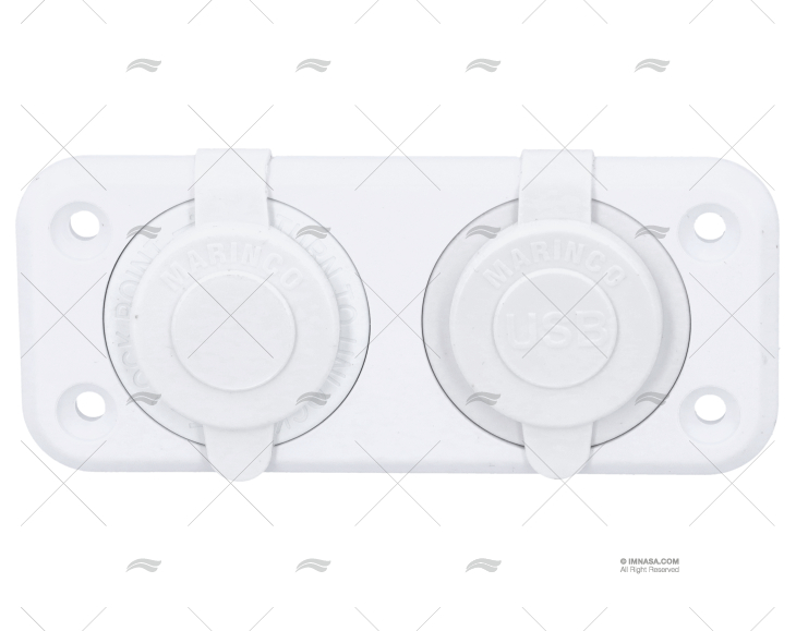 FICHA KIT ISQUEIRO USB 12V BRANCO MARINCO