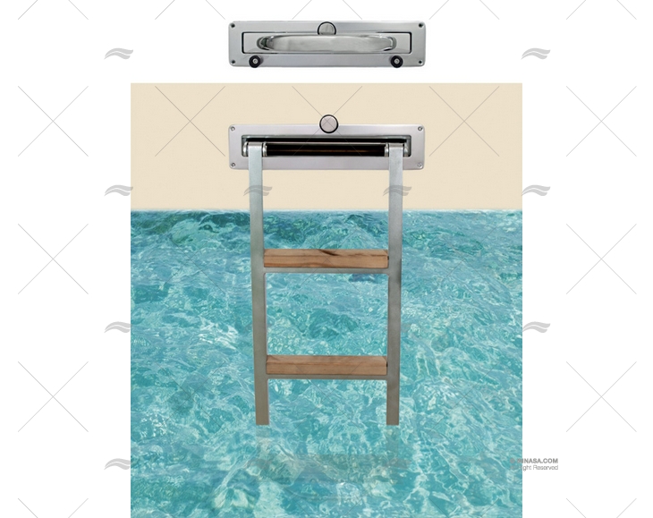 LONG EXTRACTABLE BATHING LADDER 5 STEPS SAFE