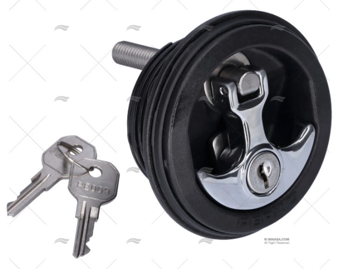 CHIUSURA BOCCAPORTO NERO C/CHIAVE 3/4"-2"-3/ PERKO