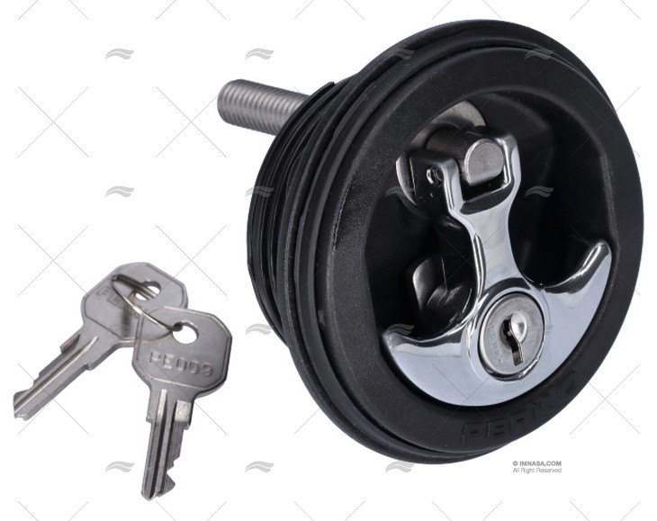 FECHO ESCOTILHA PRETO C/CHAVE 3/4"-2"-3/ PERKO