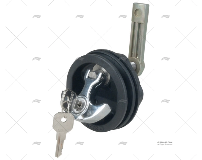CHIUSURA BOCCAPORTO NERO C/CHIAVE 1"1/4-1"-7 PERKO