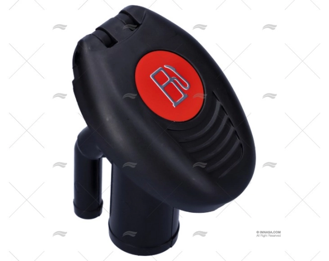 BLACK GAS ANGLED VENTED FLIP-TOP FILL 1" PERKO