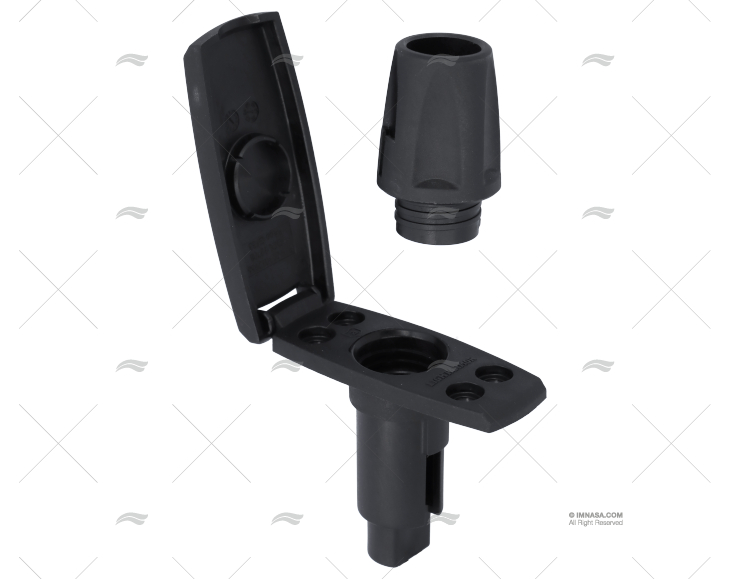BASE PRETA RETANGULAR 2 PINOS 910V ATTWOOD