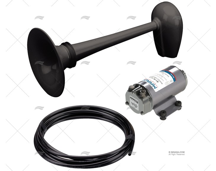 ELECTRIC HORN + COMPRESSOR 12V BLACK MARCO