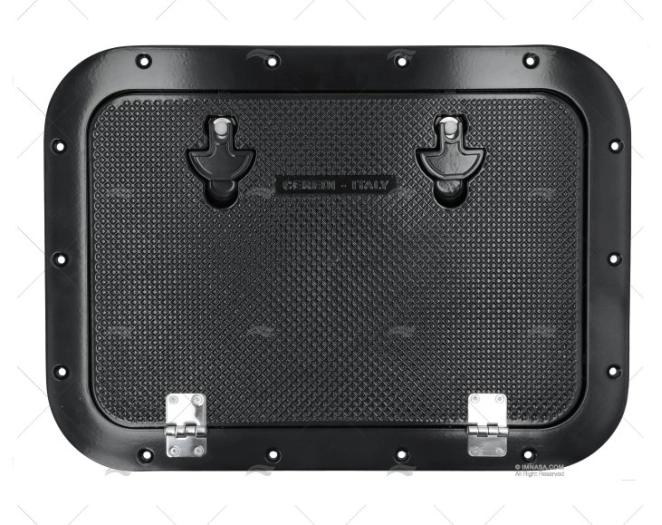 TAMPA 550x400mm PRETA ALUMÍNIO DOBRADIÇA