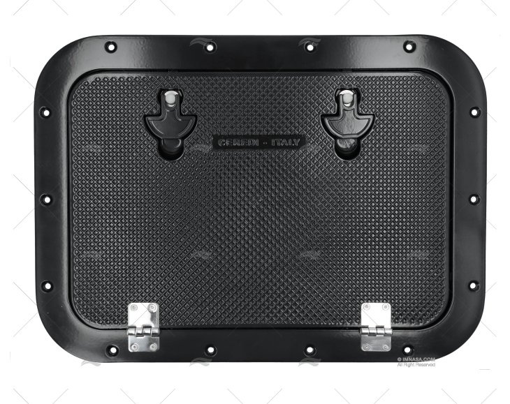 TAMPA 550x400mm PRETA ALUMÍNIO DOBRADIÇA