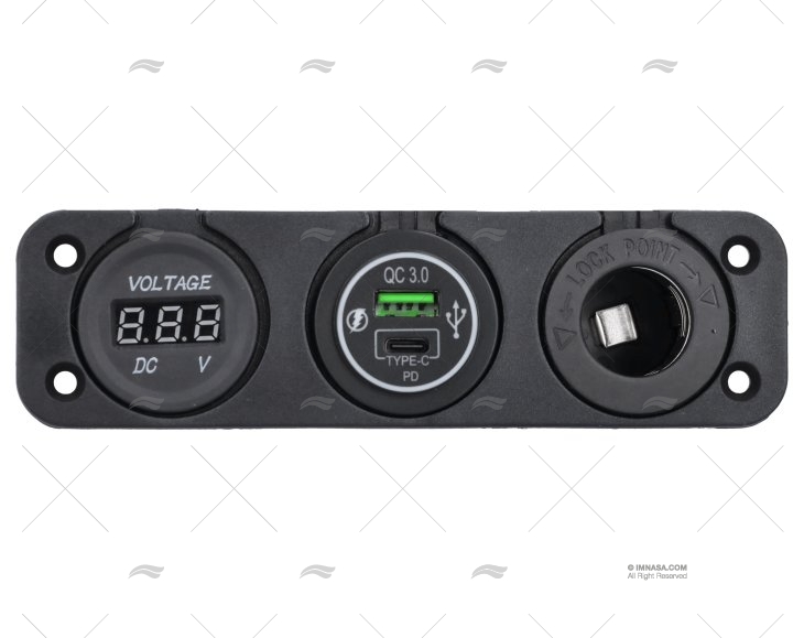 DUAL USB TYPE A/C W/ VOLTMETER &POWER SO