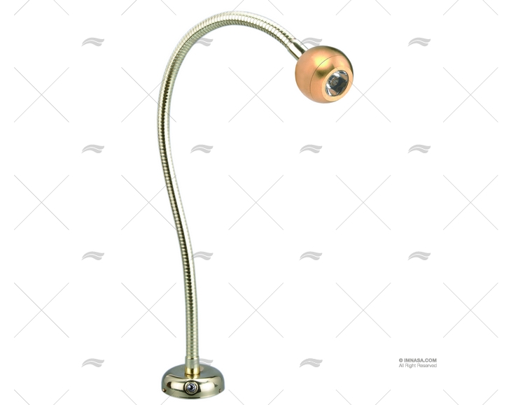 LUCE LETTURA LED OTTONE CROMATO 8-30V PALLA