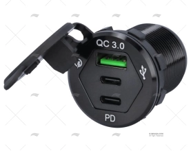 USB SOCKET FAST CHARGING TYPE A/C 3 OUTL