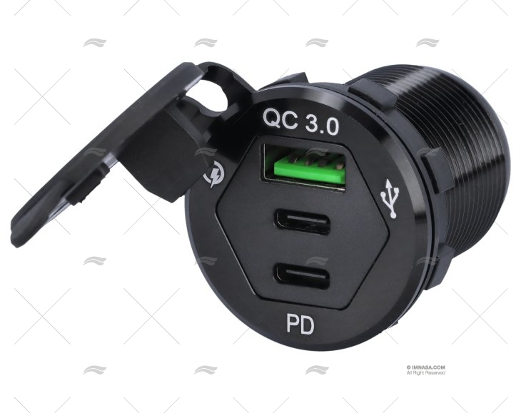 TOMADA USB CARGA RAPIDA TIPO A/C 3 ENTRA