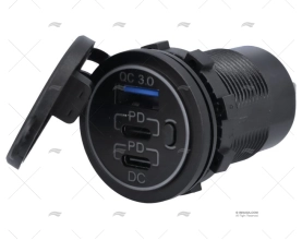 USB SOCKET FAST CHARGING TYPE A/C 3 W/LE