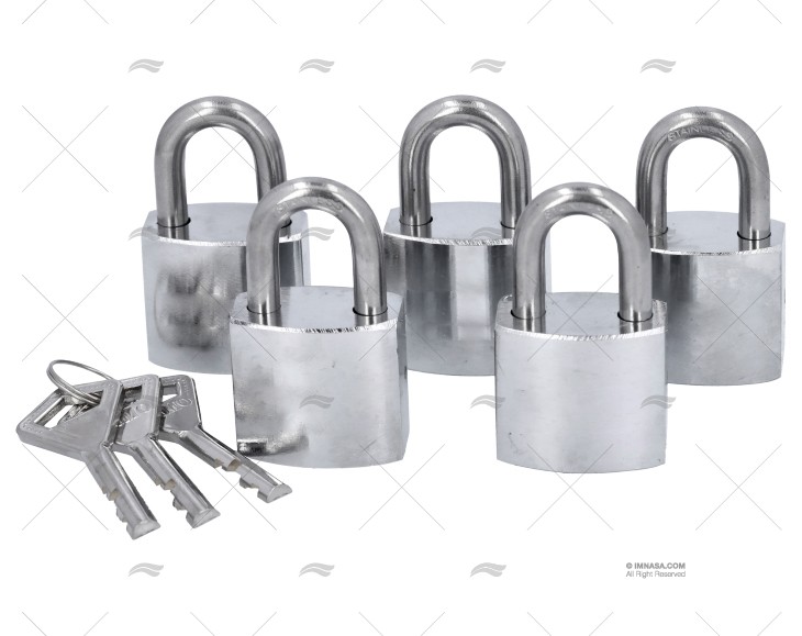 JEU DE 5 CADENAS ANSE INOX 30MM JEU DE 5 CADENAS ANSE INOX 30MM