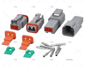 CONECTOR MACHO & FÊMEA DT 2 PINOS IP67 (