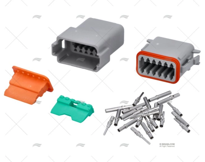 CONECTOR MACHO & FÊMEA DT 12 PINOS IP67