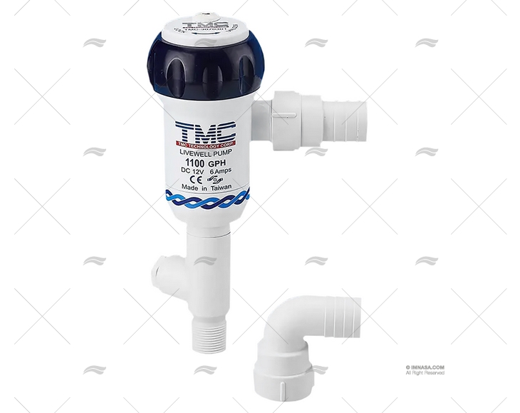 POMPA VASCA PORTA-ESCHE A FLUSSO RETTO 750 GPH 12V