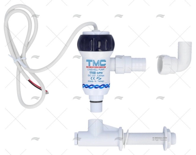 BOMBA VIVEIRO COTOVELO 1100 GPH 12V