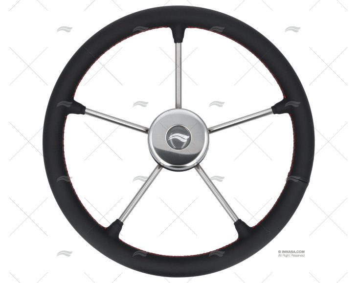RUOTA 400mm PELLE NERA CUCITURA ROSSA IMNASA
